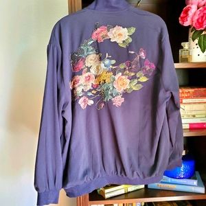 Blue jacket with floral back size S/M
